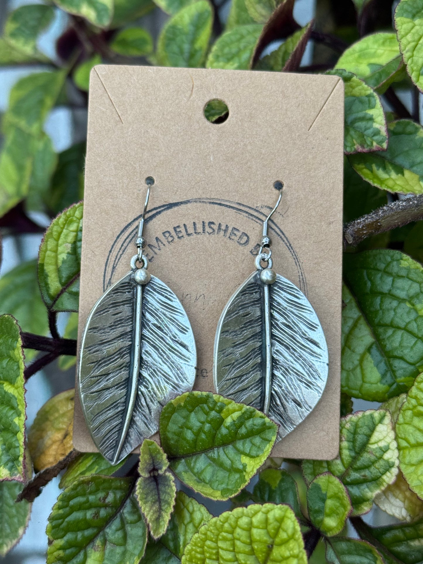 Silver Leaf Metal Earrings