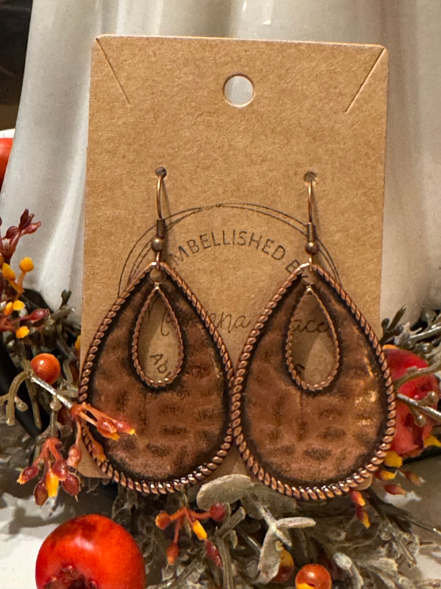 Copper Metal Earrings