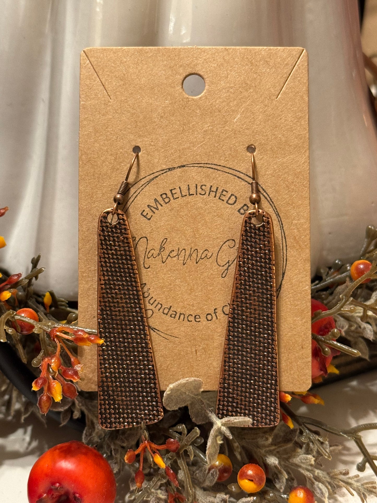 Copper Metal Earrings