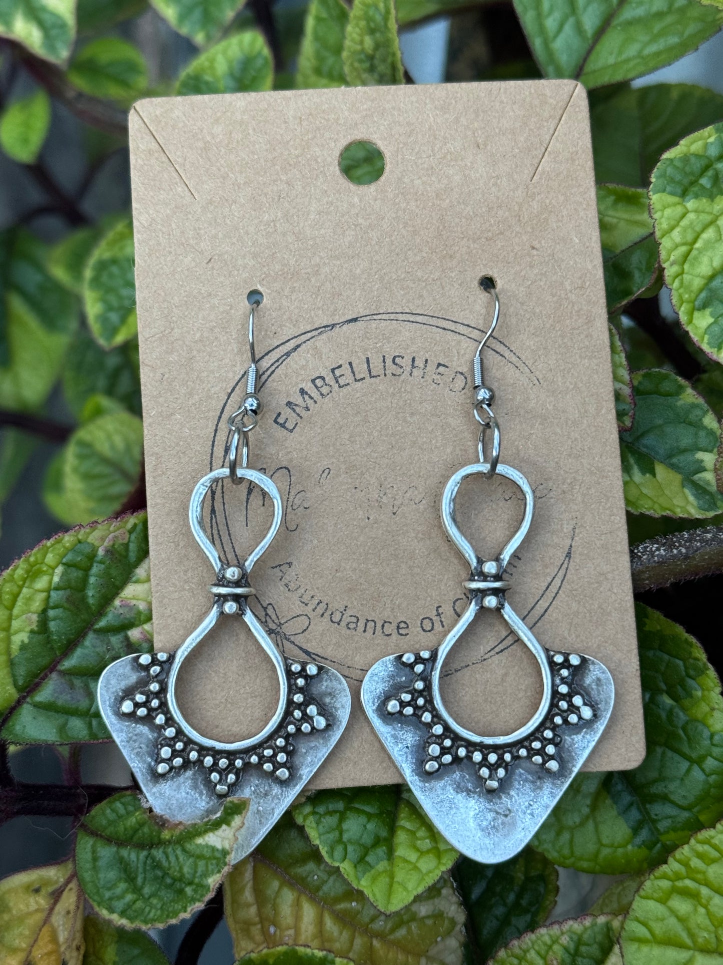 Silver Metal Earrings