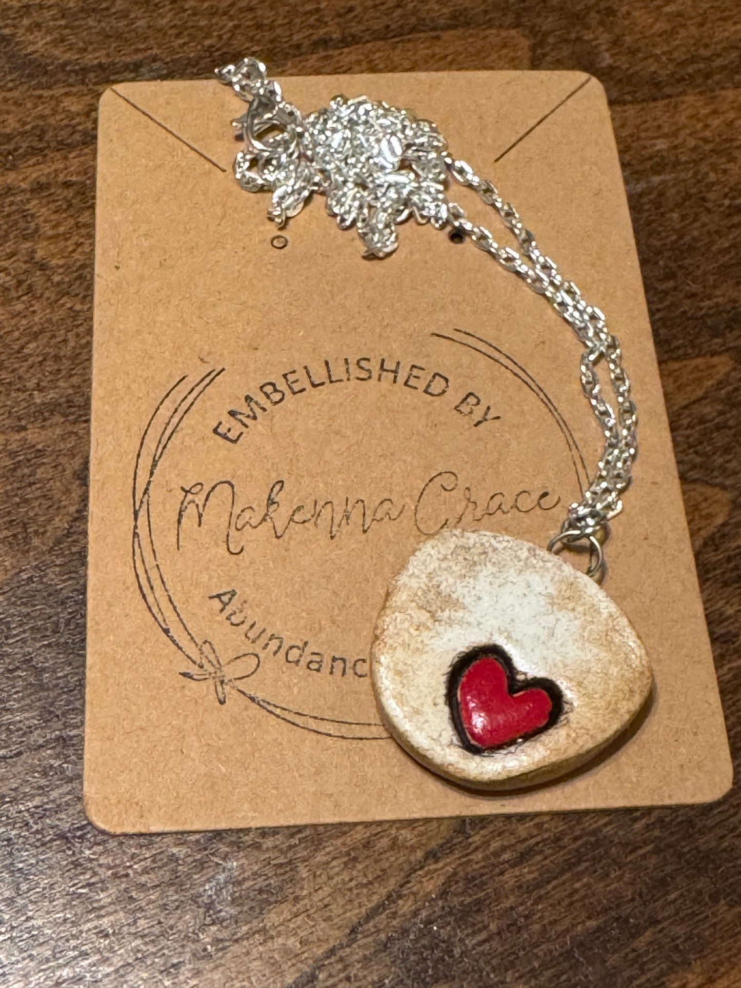 Clay Heart Charm Necklace