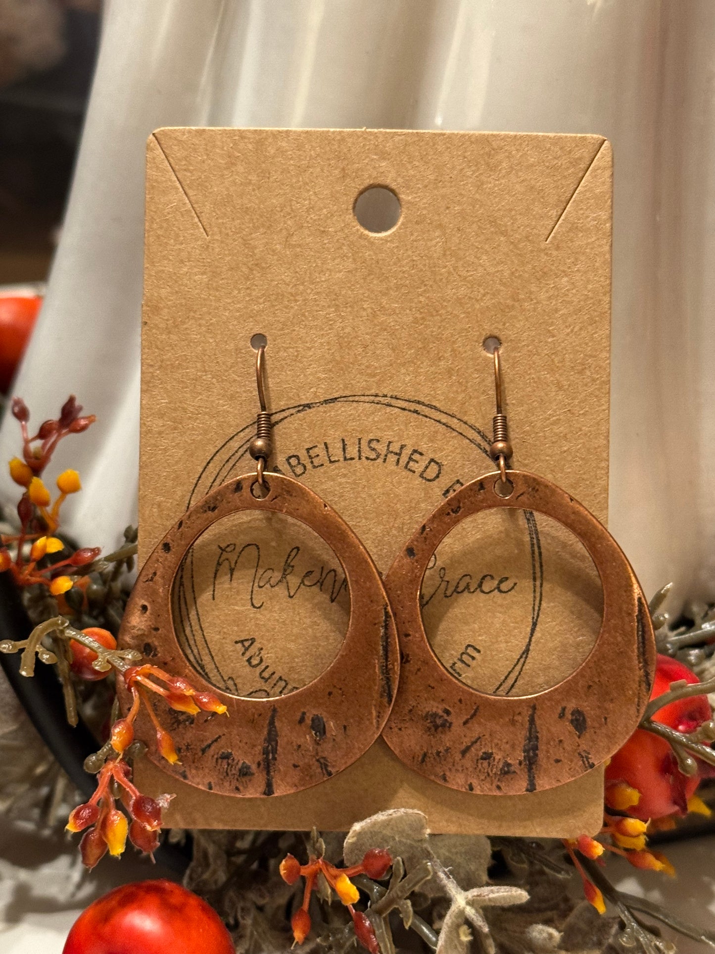 Copper Metal Earrings