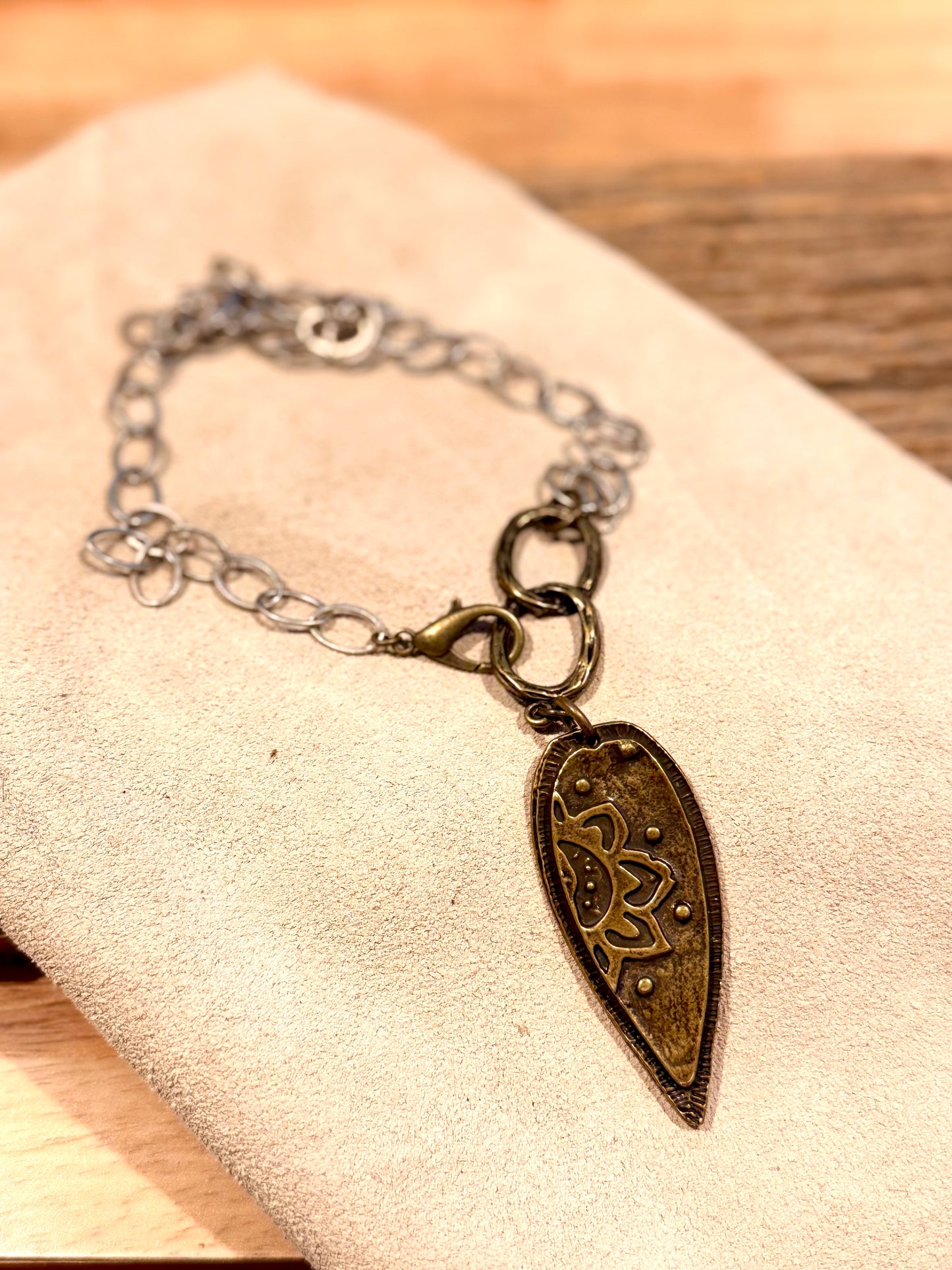Large Bronze Pendant Necklace