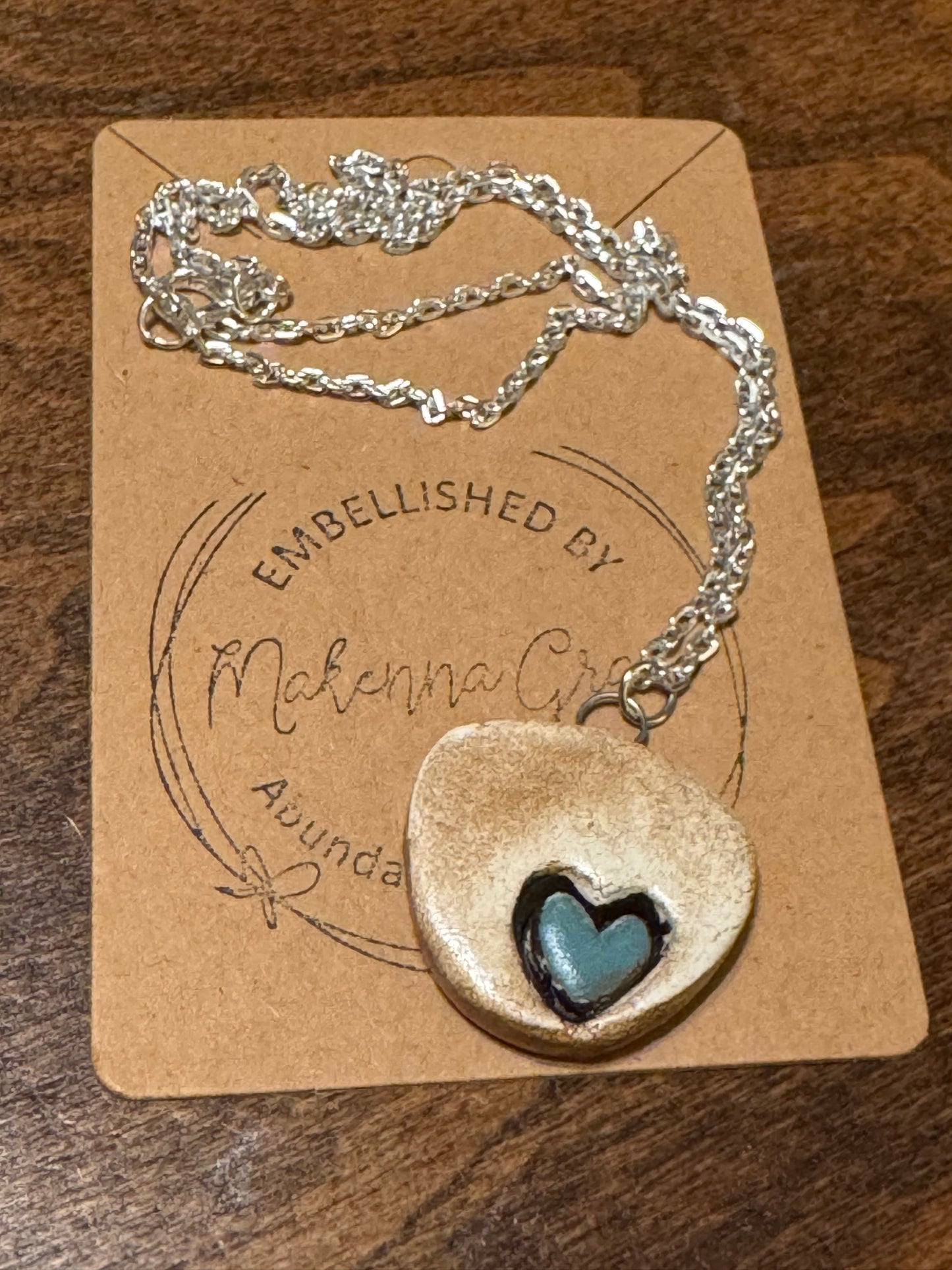 Clay Heart Charm Necklace