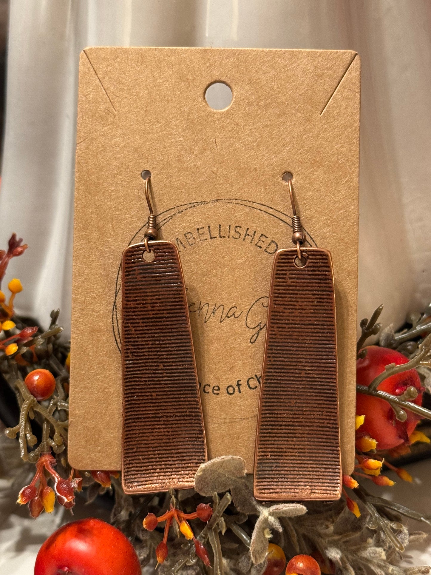 Copper Metal Earrings