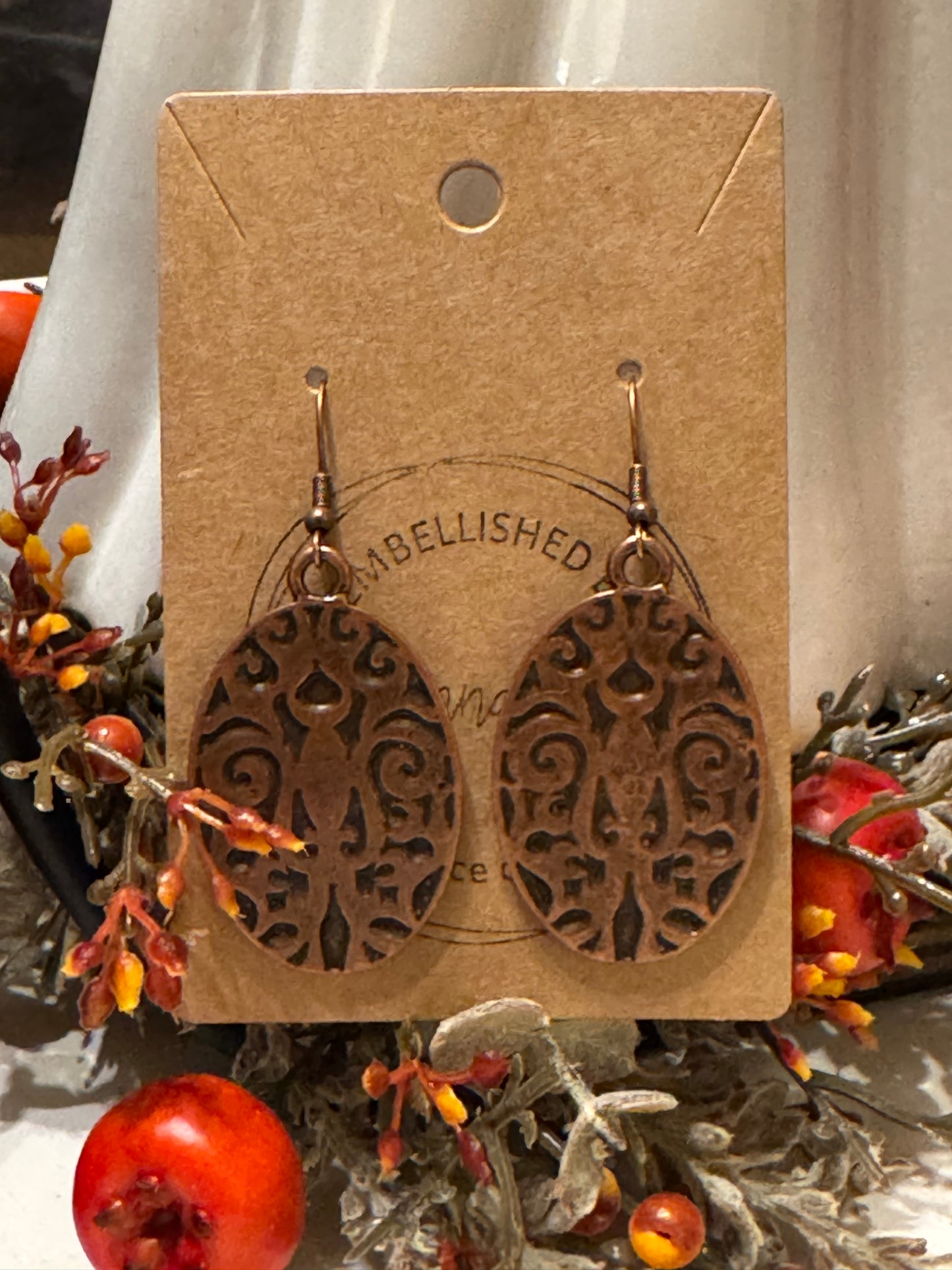 Copper Metal Earrings