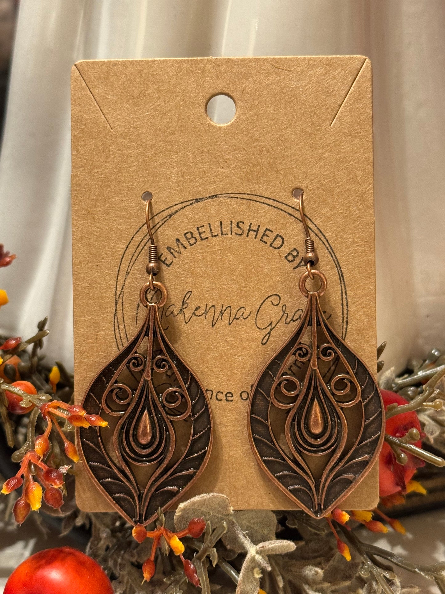 Copper Metal Earrings