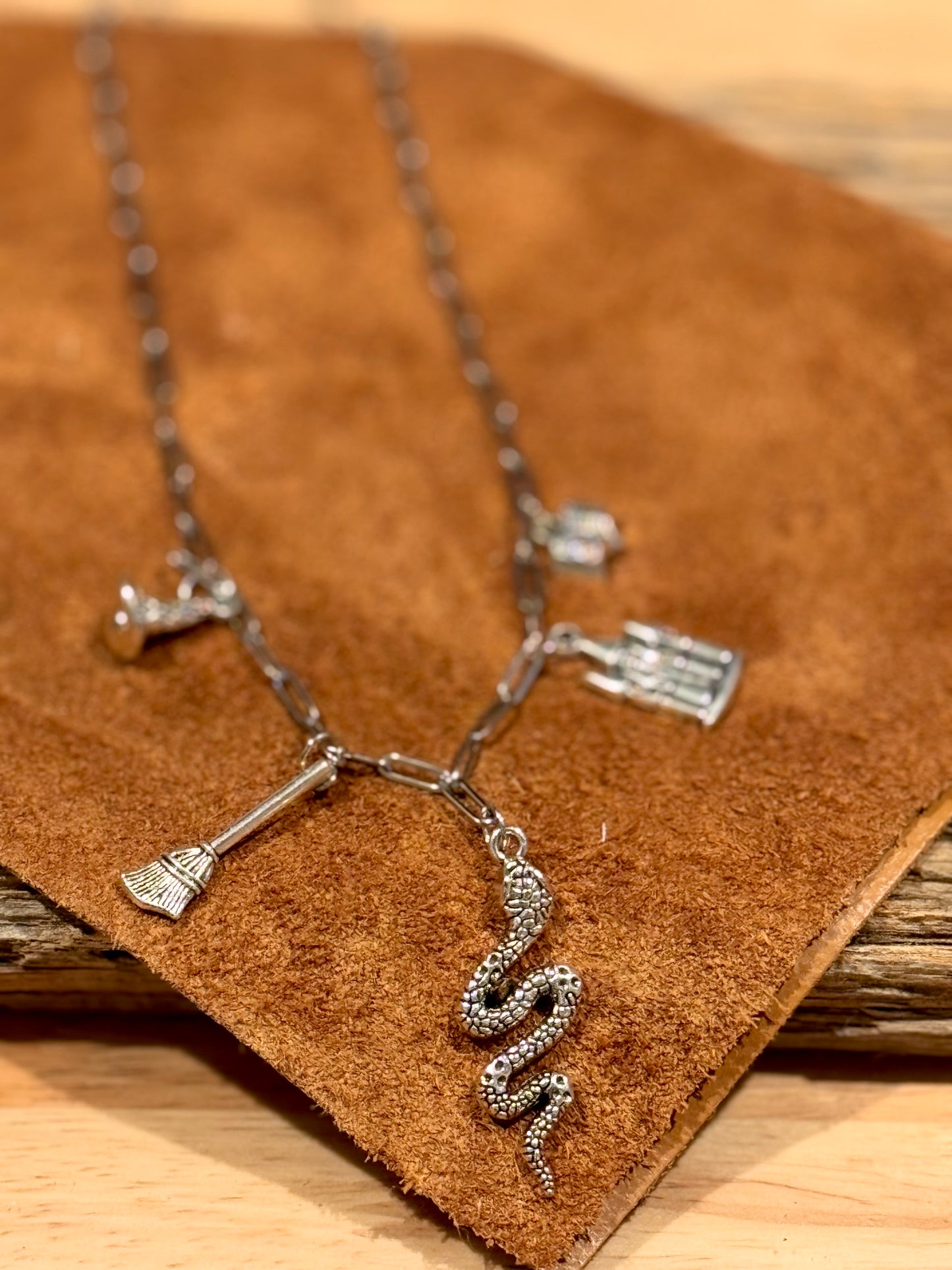 Harry Potter themed Charm Paperclip Necklace (Snake)