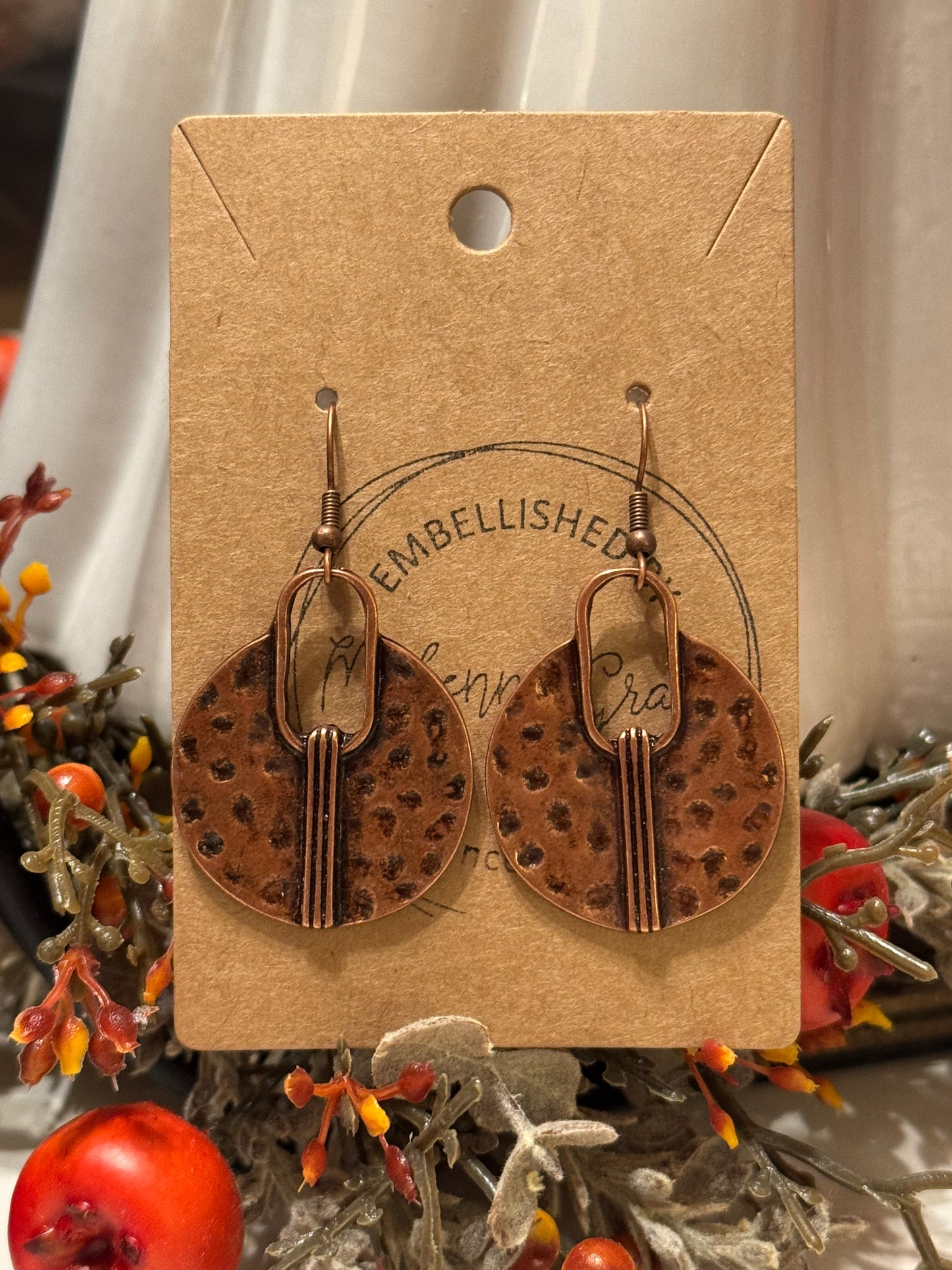 Copper Metal Earrings