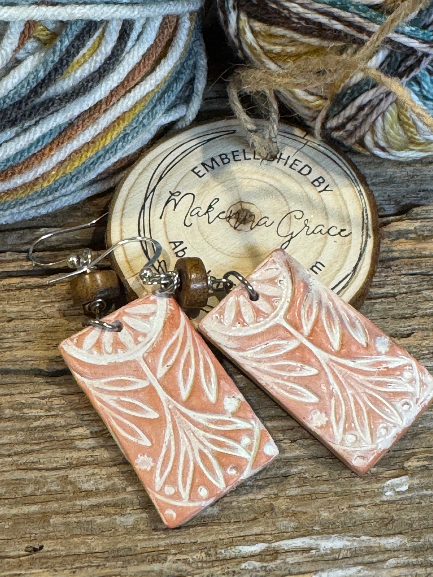Terracotta w/folklore design Clay Earrings