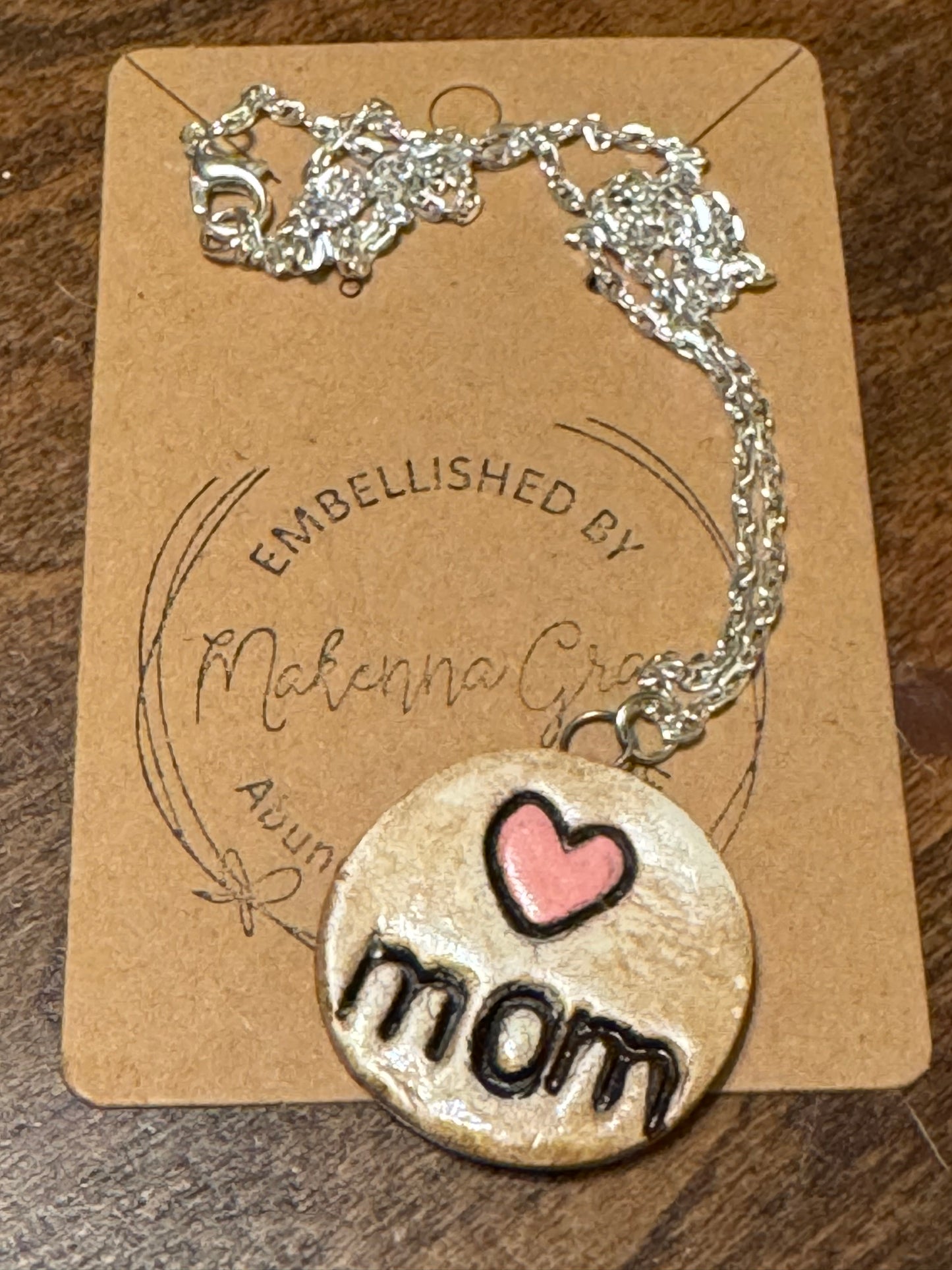 Clay Mom Charm Necklace