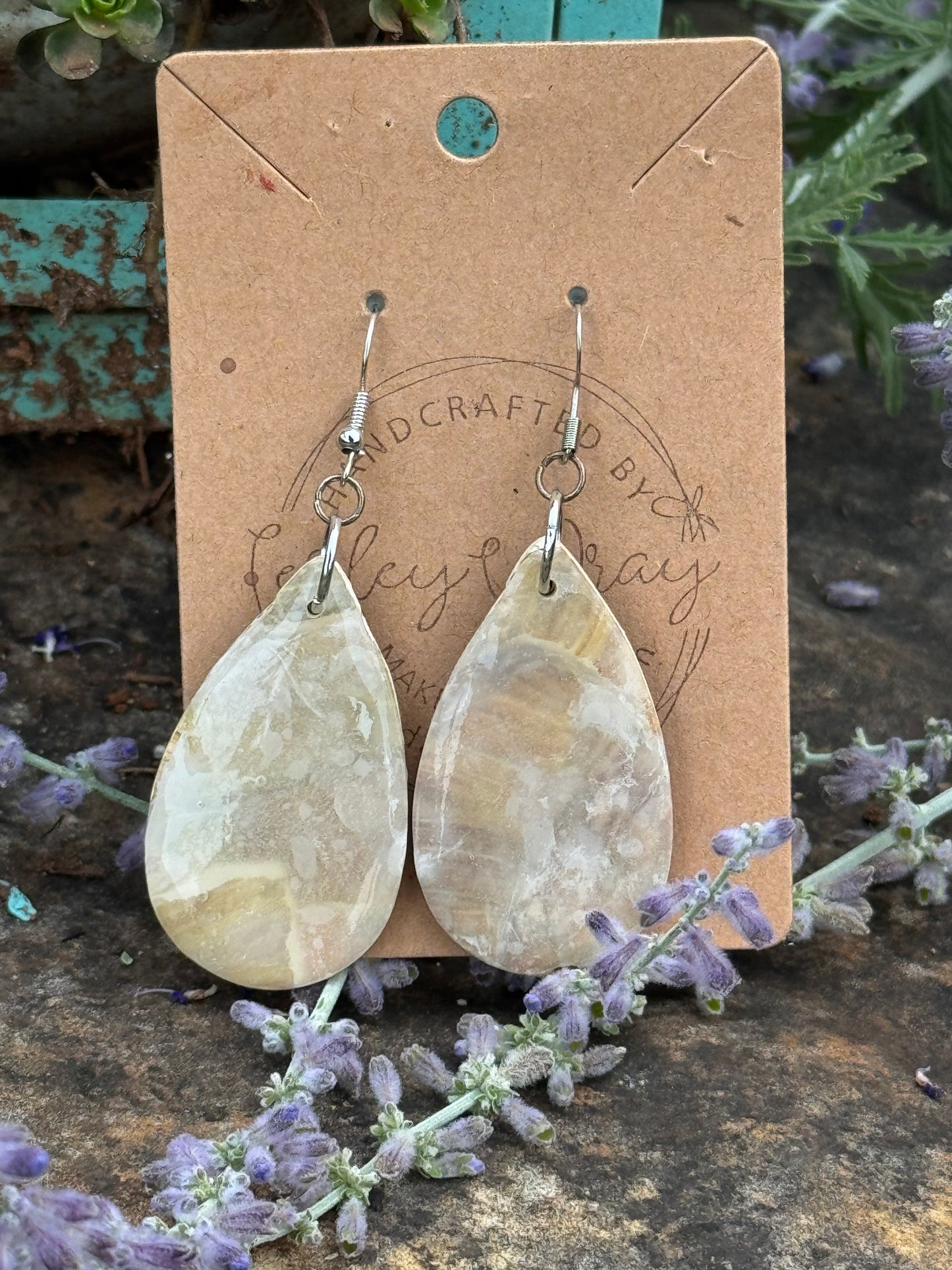 Multi-Color Clay Oval  Earrings