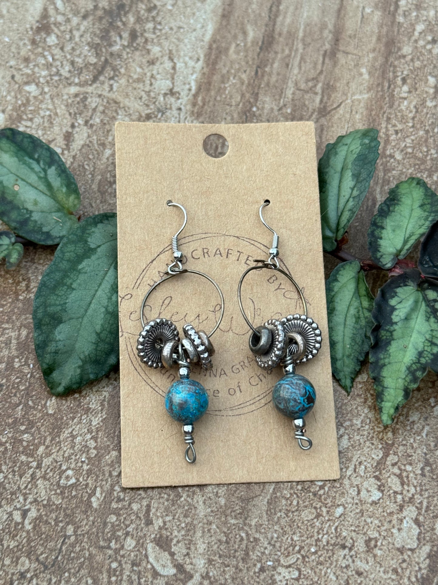 Turquoise and Silver Dangle Earrings