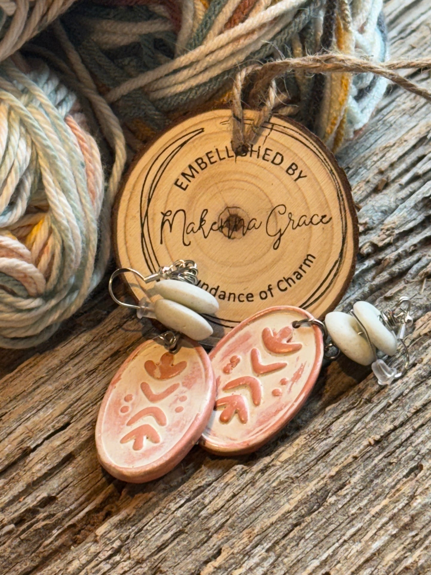 Terracotta Botanical Clay Earrings