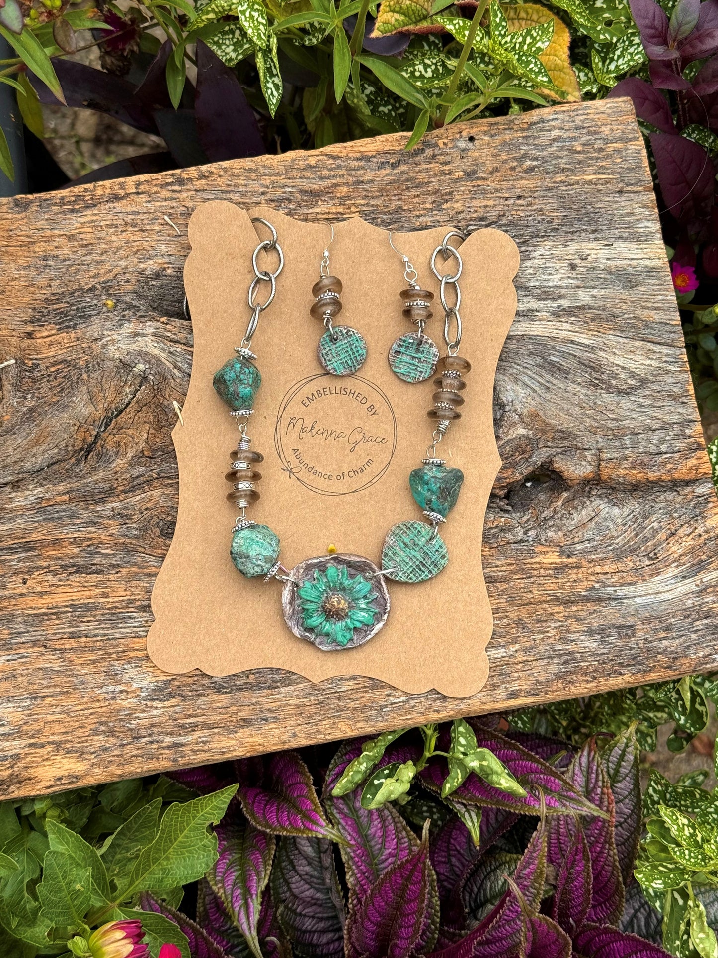 Handmade Clay Floral  Necklace