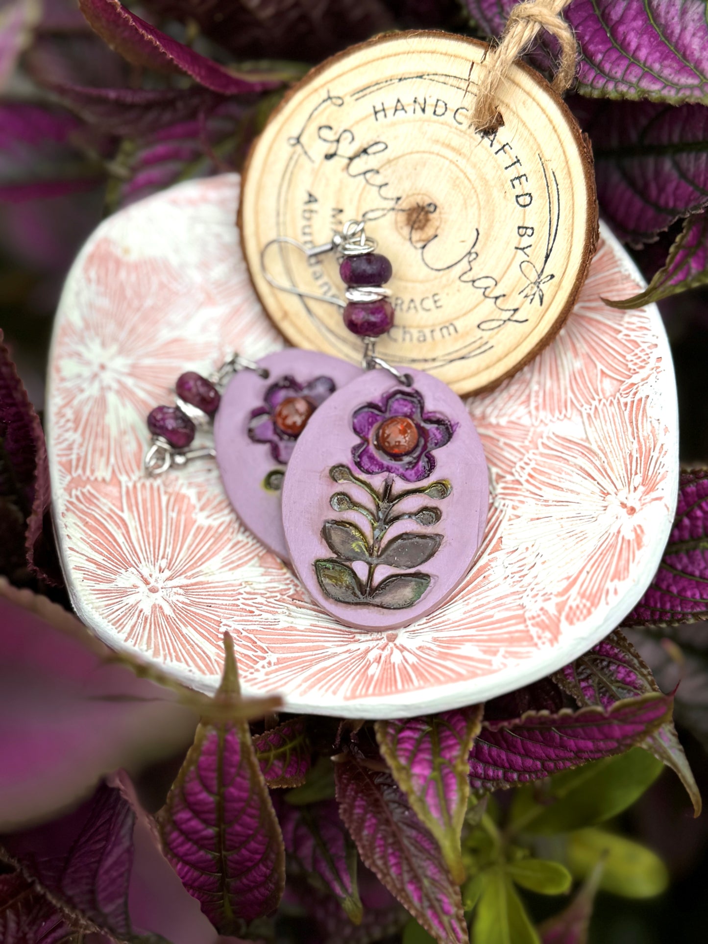 "Folk Art" Clay Earrings