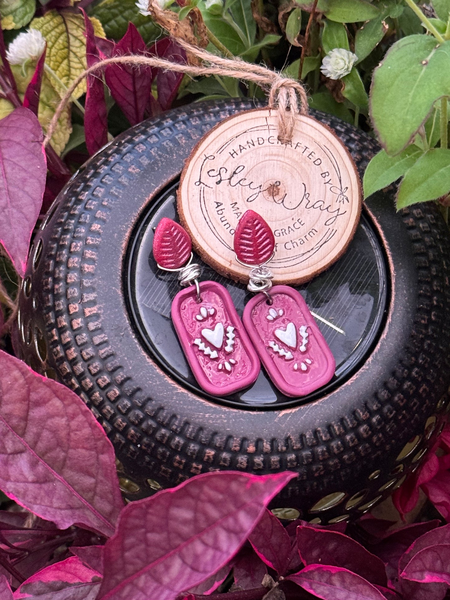 Hand Painted "Scandi" Clay Earrings