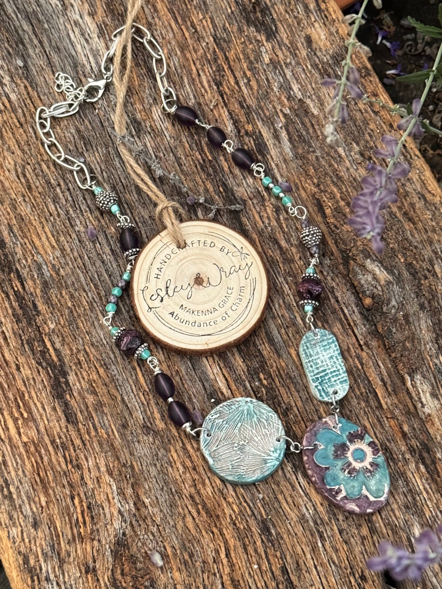 Handmade Clay Floral  Necklace