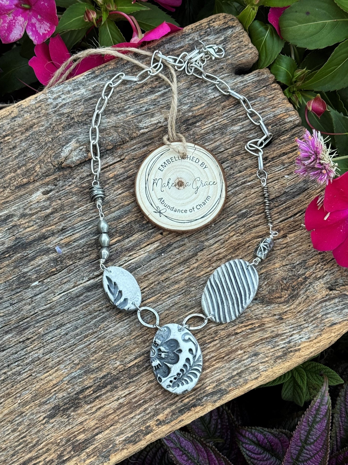 Handmade Clay Floral  Necklace