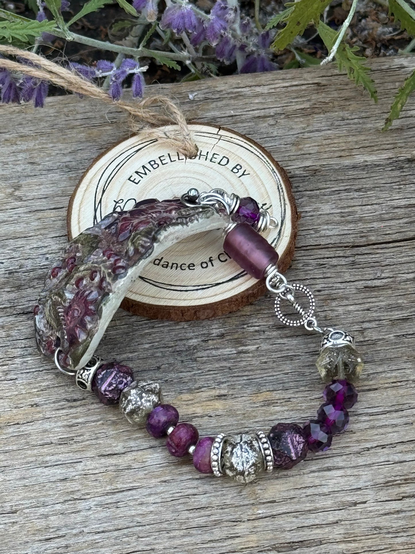 Hand Painted clay Cuff Bracelet