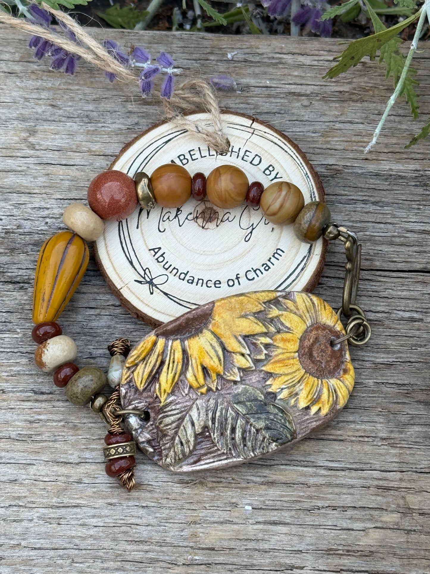 Hand Painted clay Cuff Bracelet