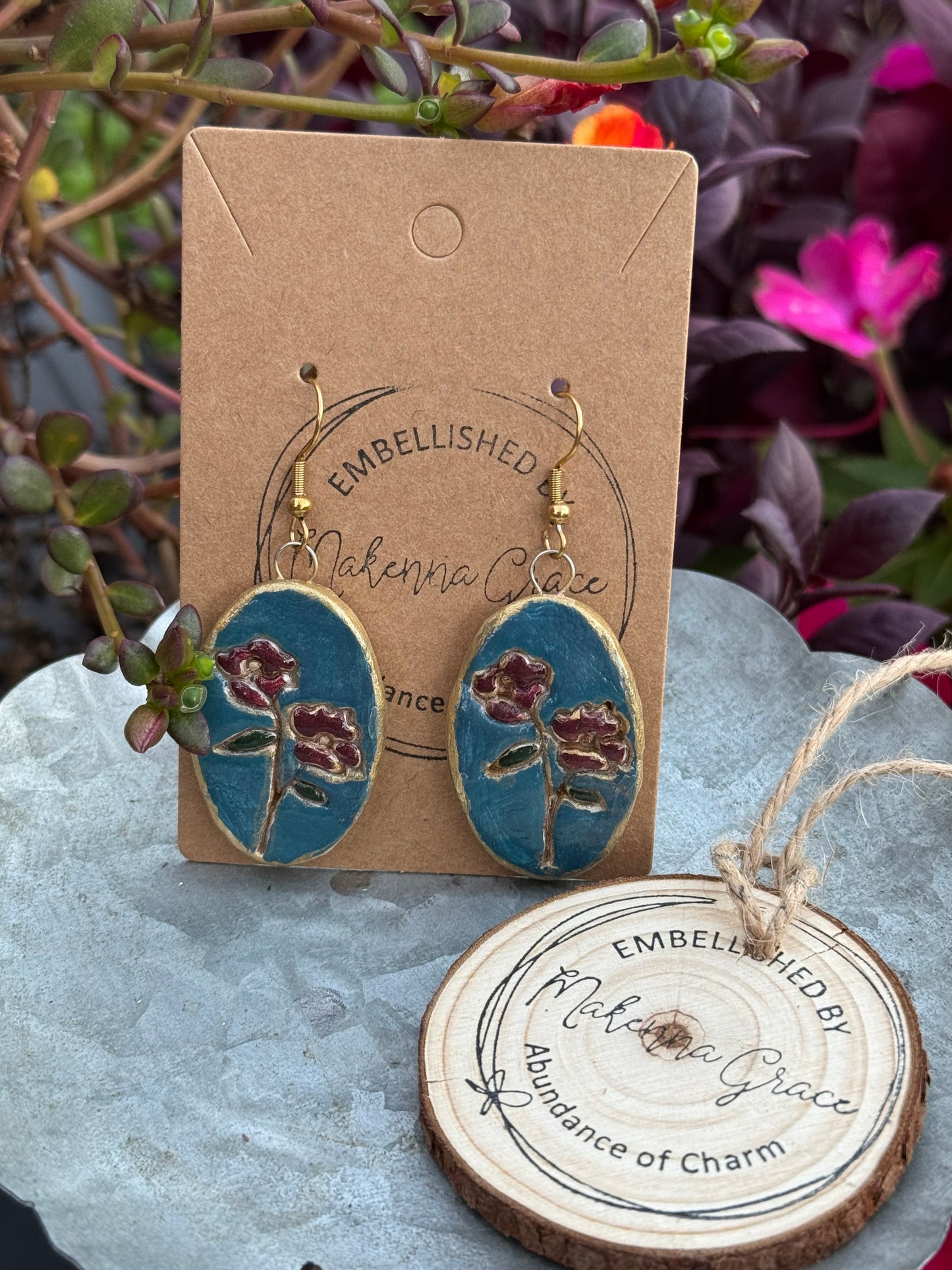 Hand Painted Clay Earrings