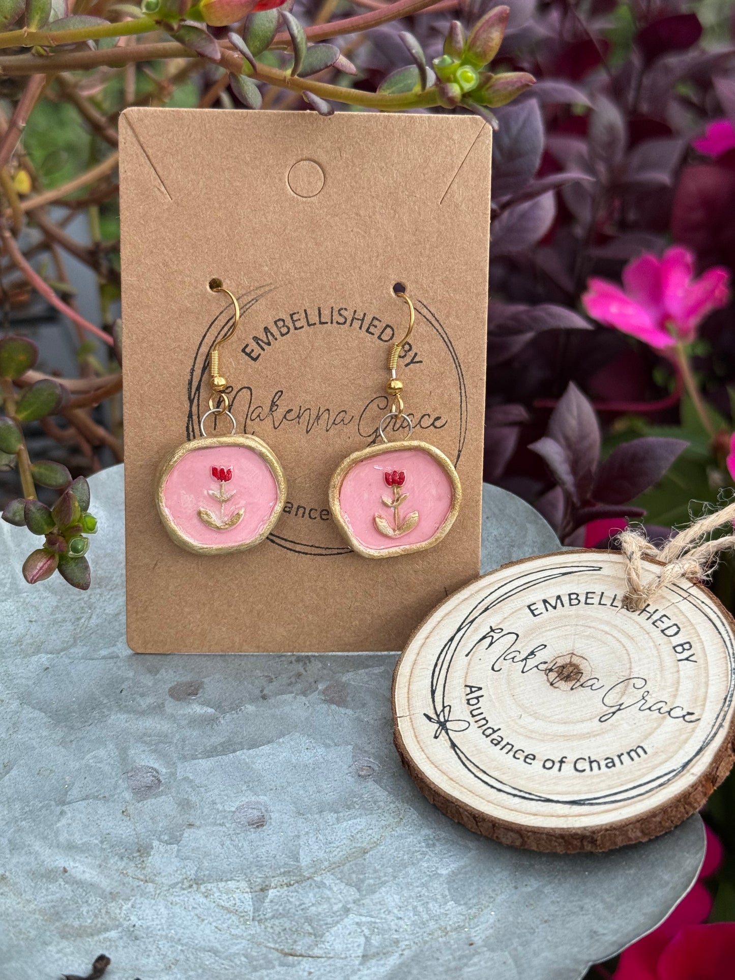 Hand Painted Clay Earrings