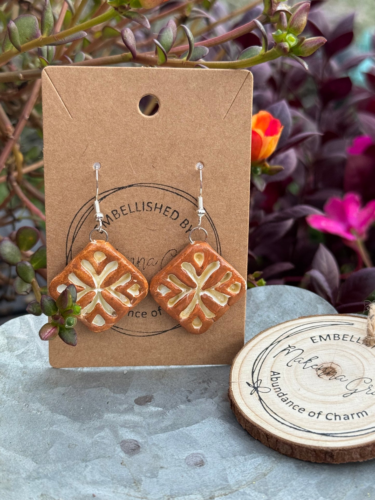 Hand Painted Clay Earrings