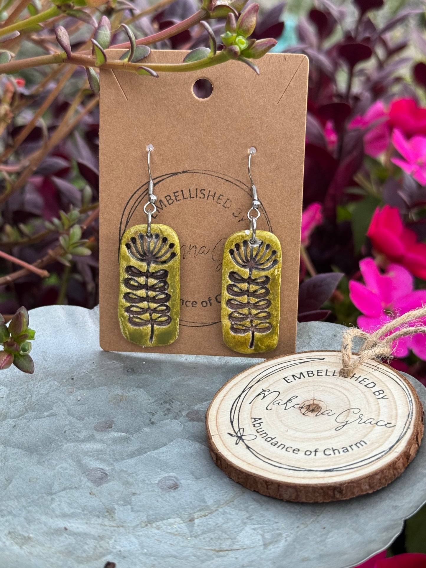 Hand Painted Clay Earrings