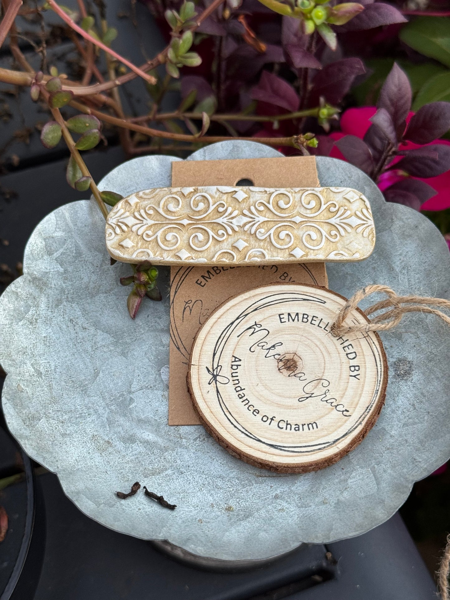 Hand Painted Clay Barrette