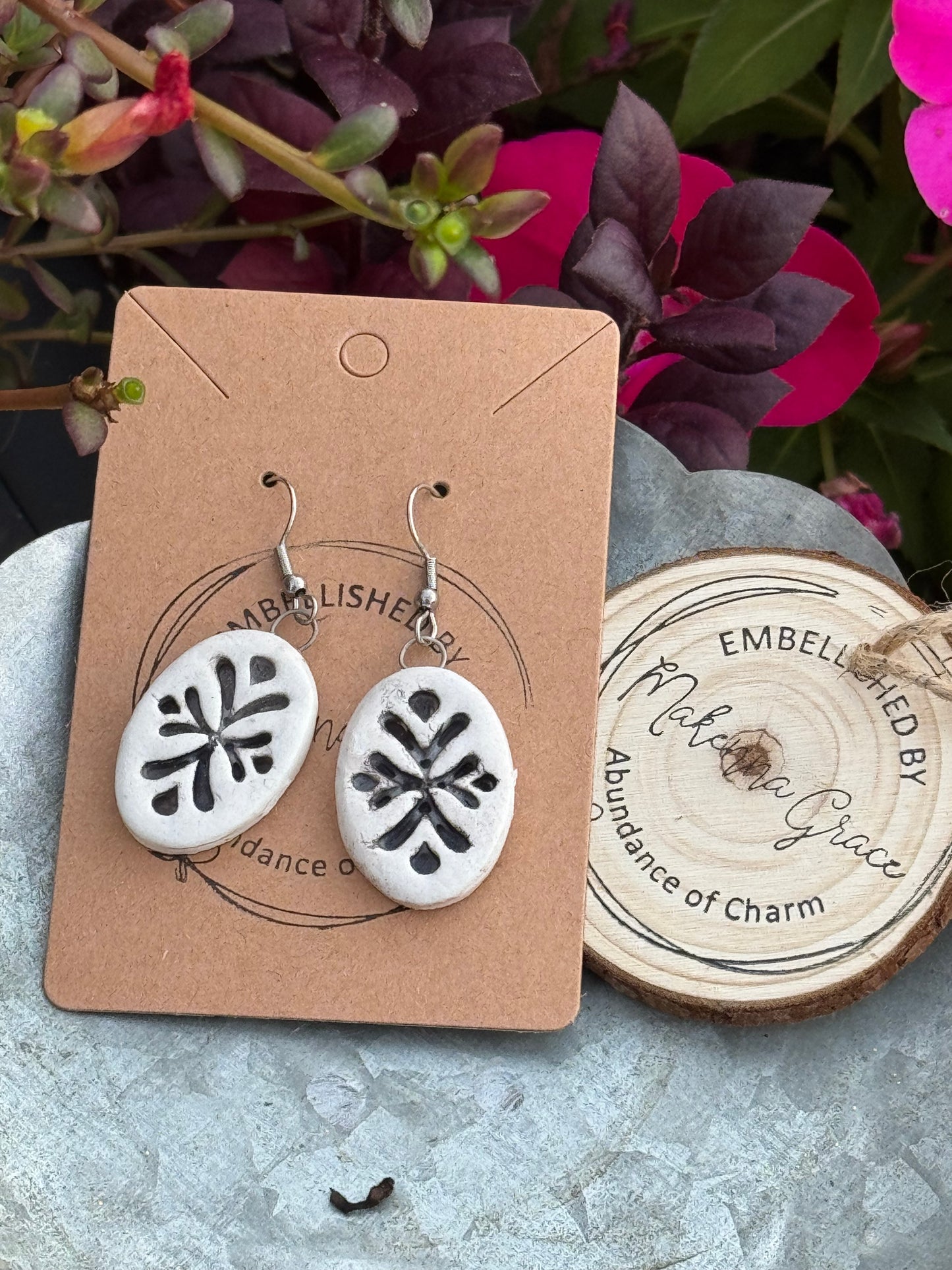 Hand Painted Clay Earrings