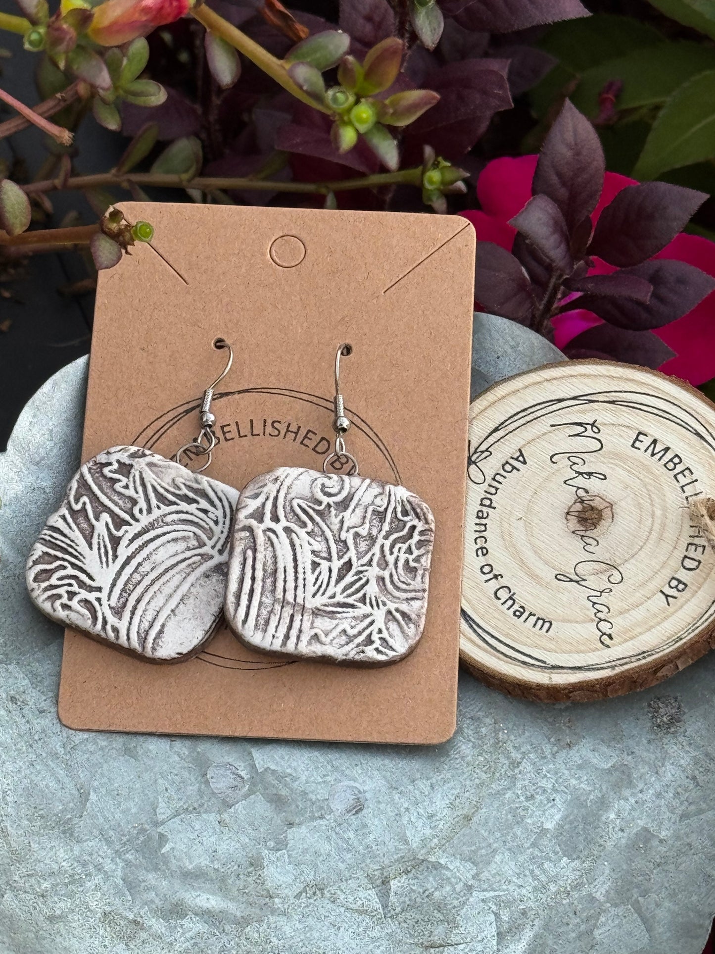 Hand Painted Clay Earrings