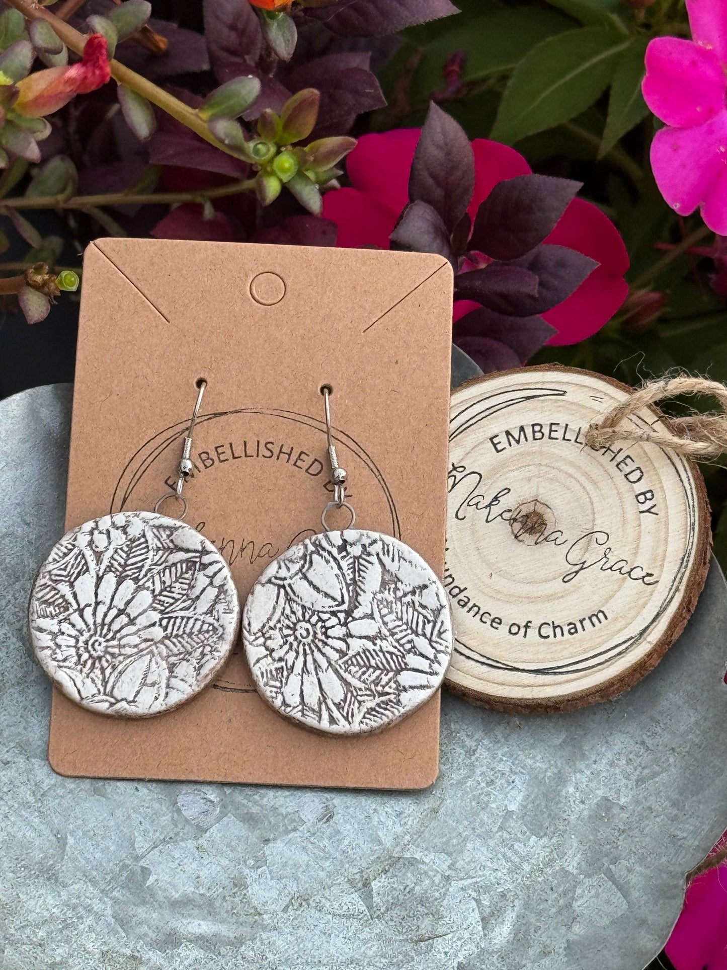 Hand Painted Clay Earrings