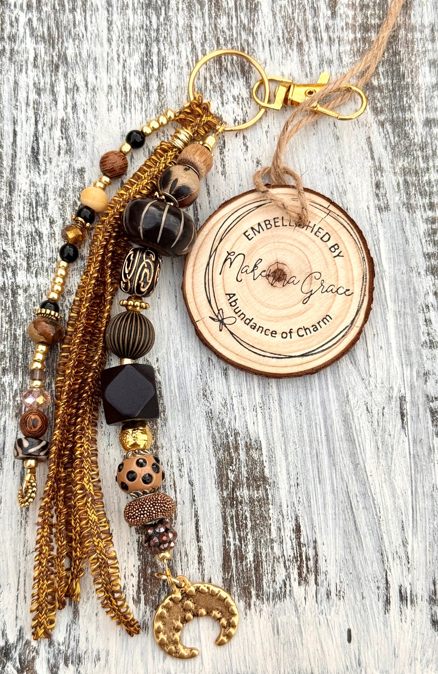 Boho Beaded Bag Charm