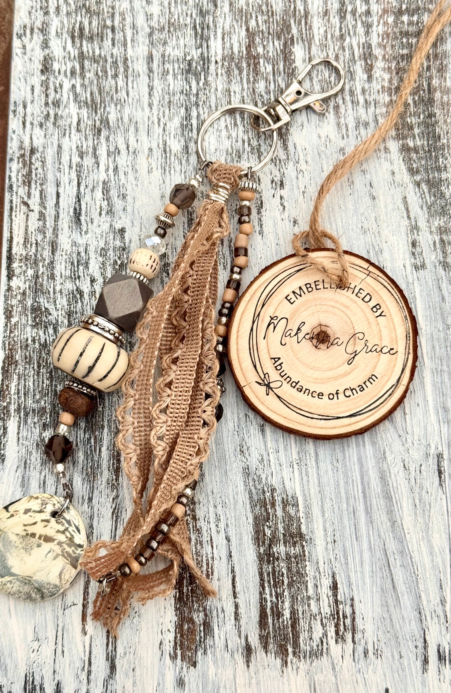 Boho Beaded Bag Charm