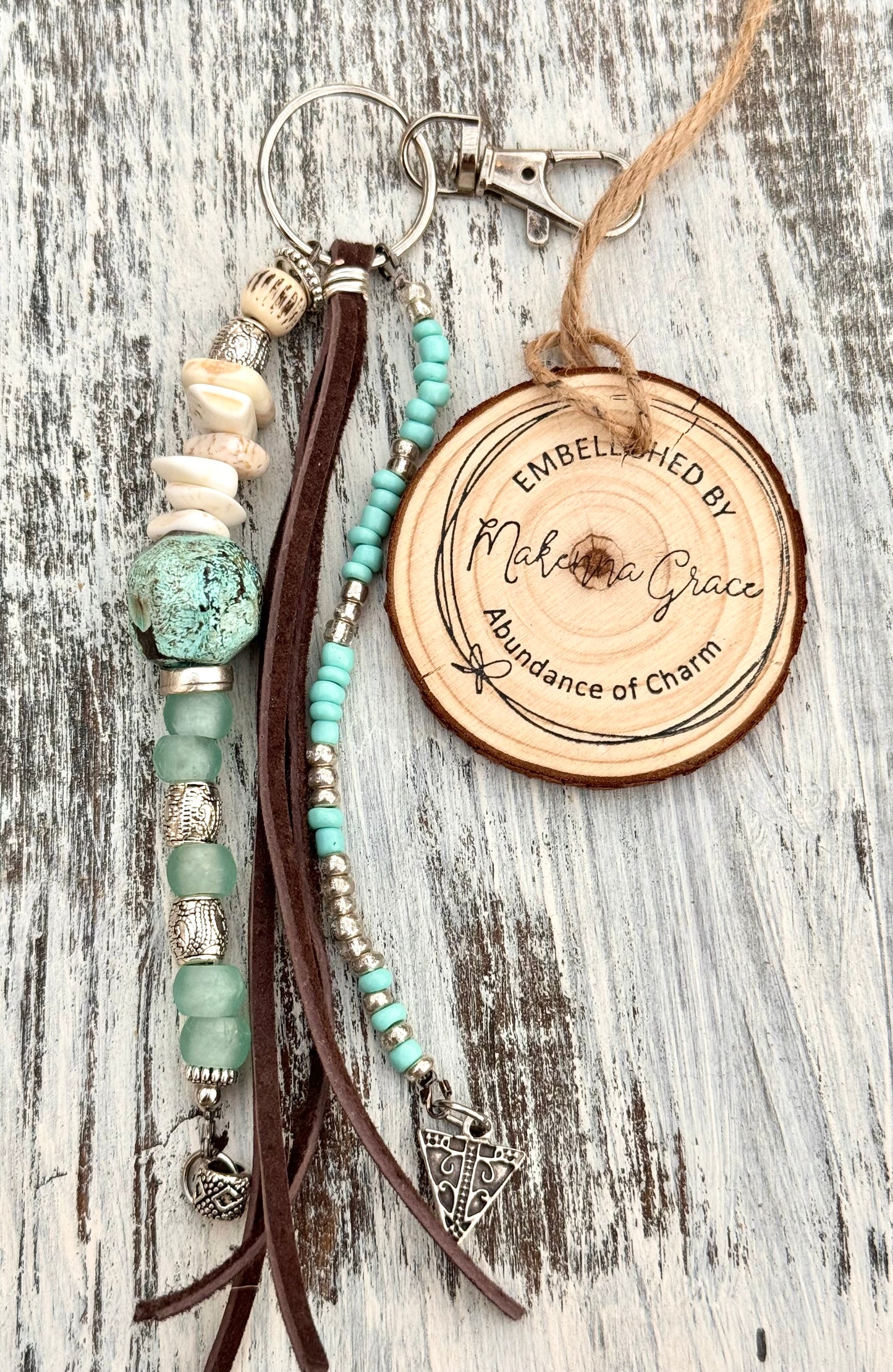 Boho Beaded Bag Charm