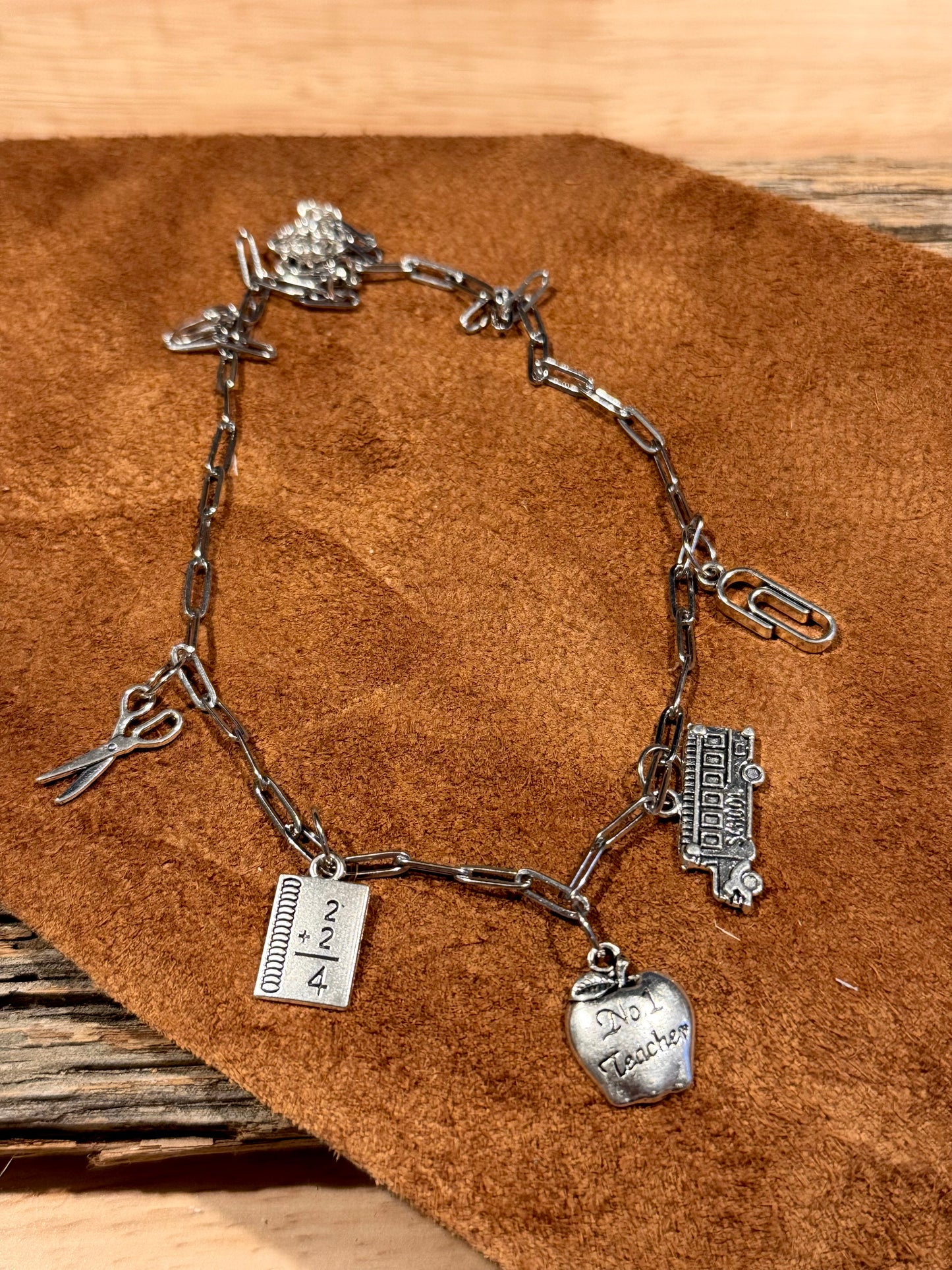 Teacher Charm Paperclip Necklace