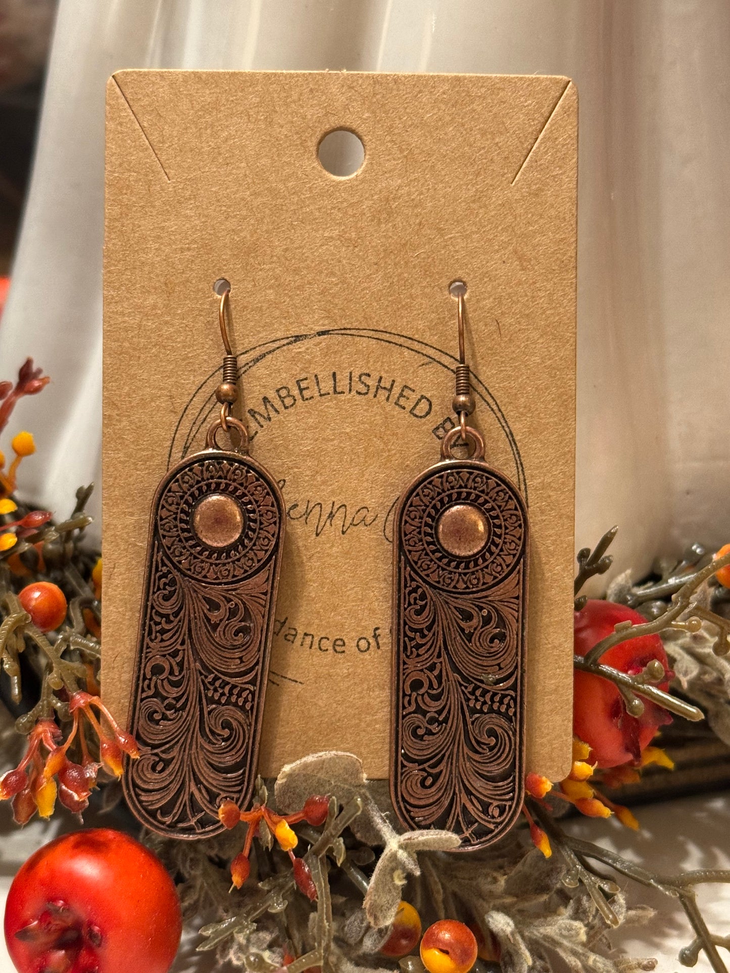 Copper Metal Earrings