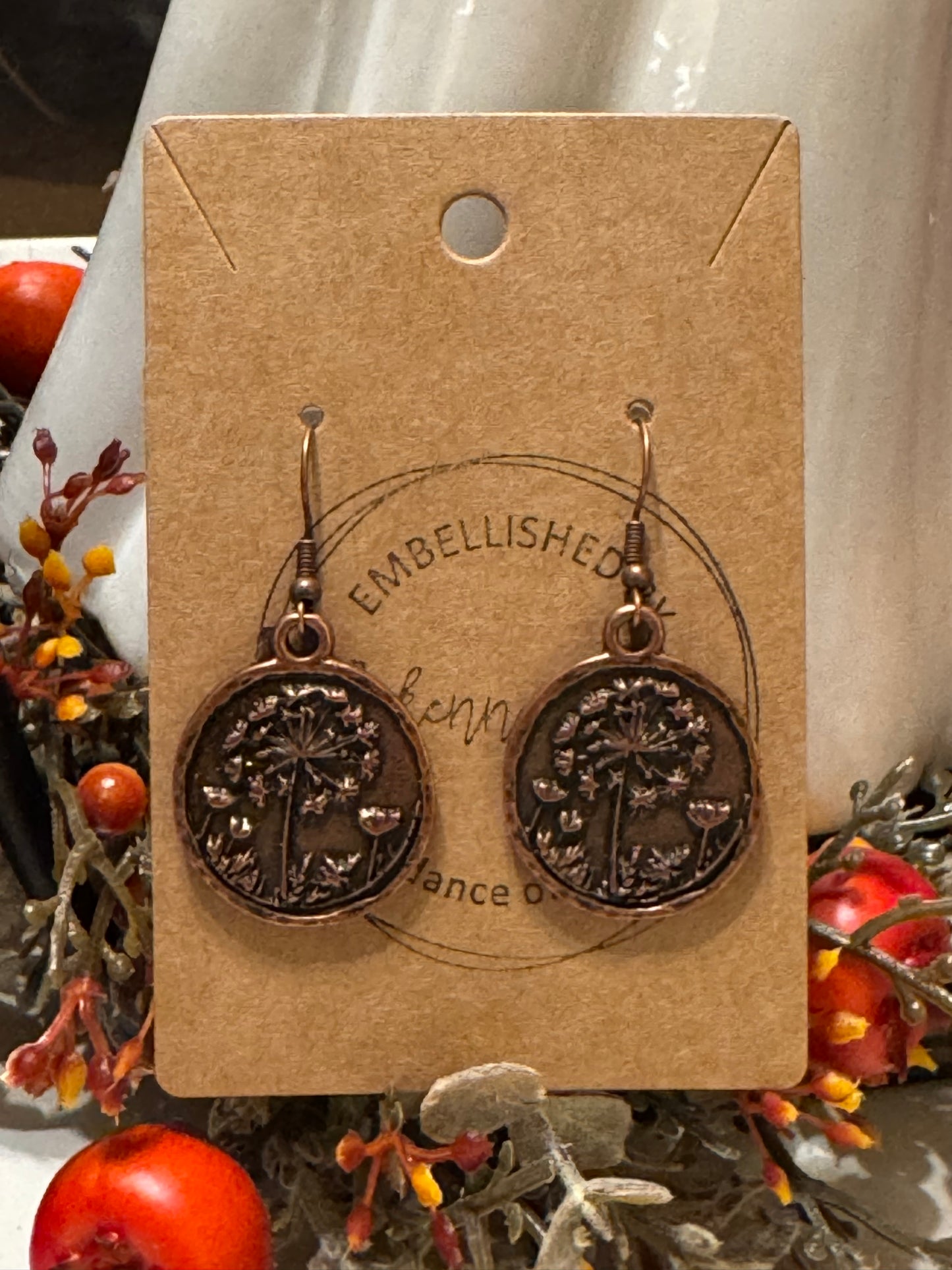 Copper Metal Earrings