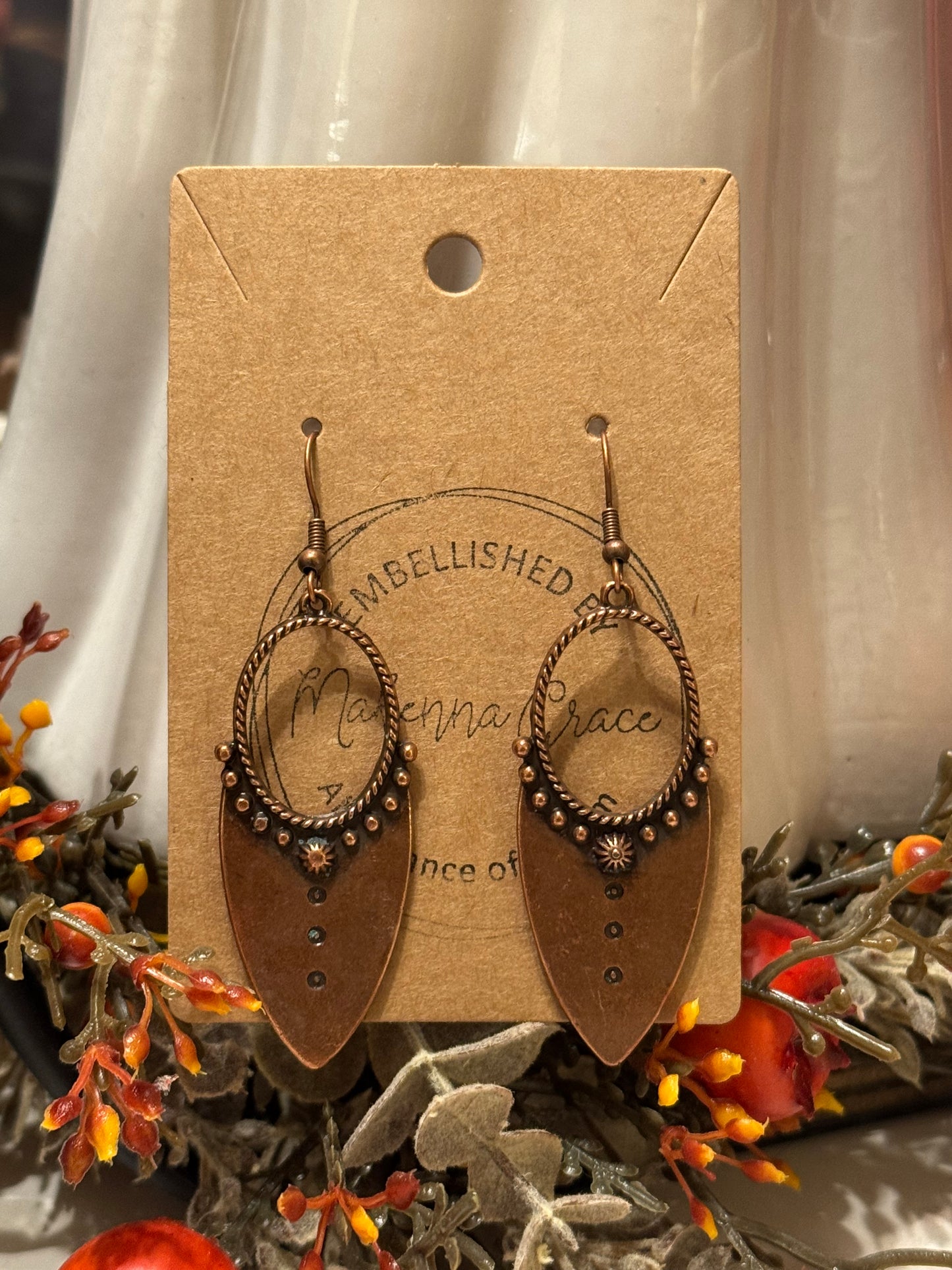 Copper Metal Earrings