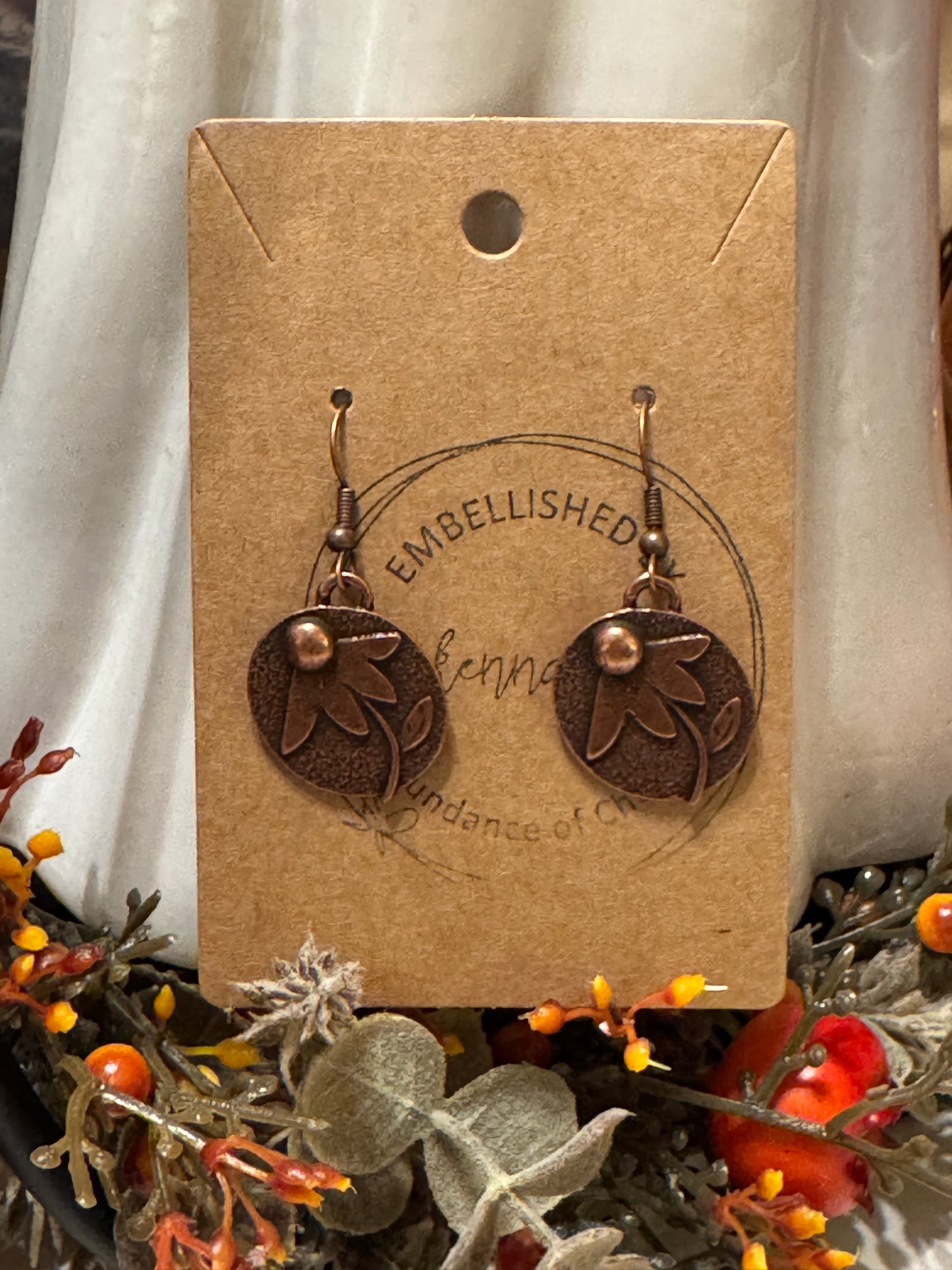 Copper Metal Earrings