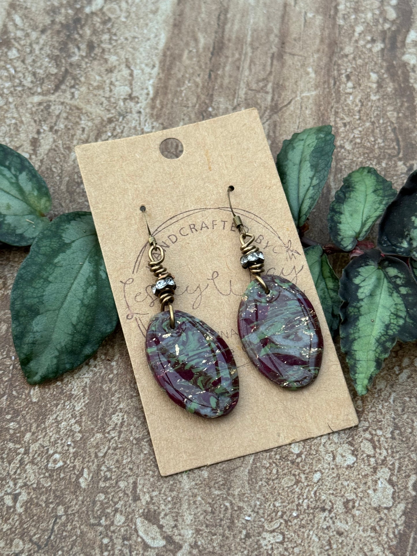 Multi Color Clay Earrings with gold