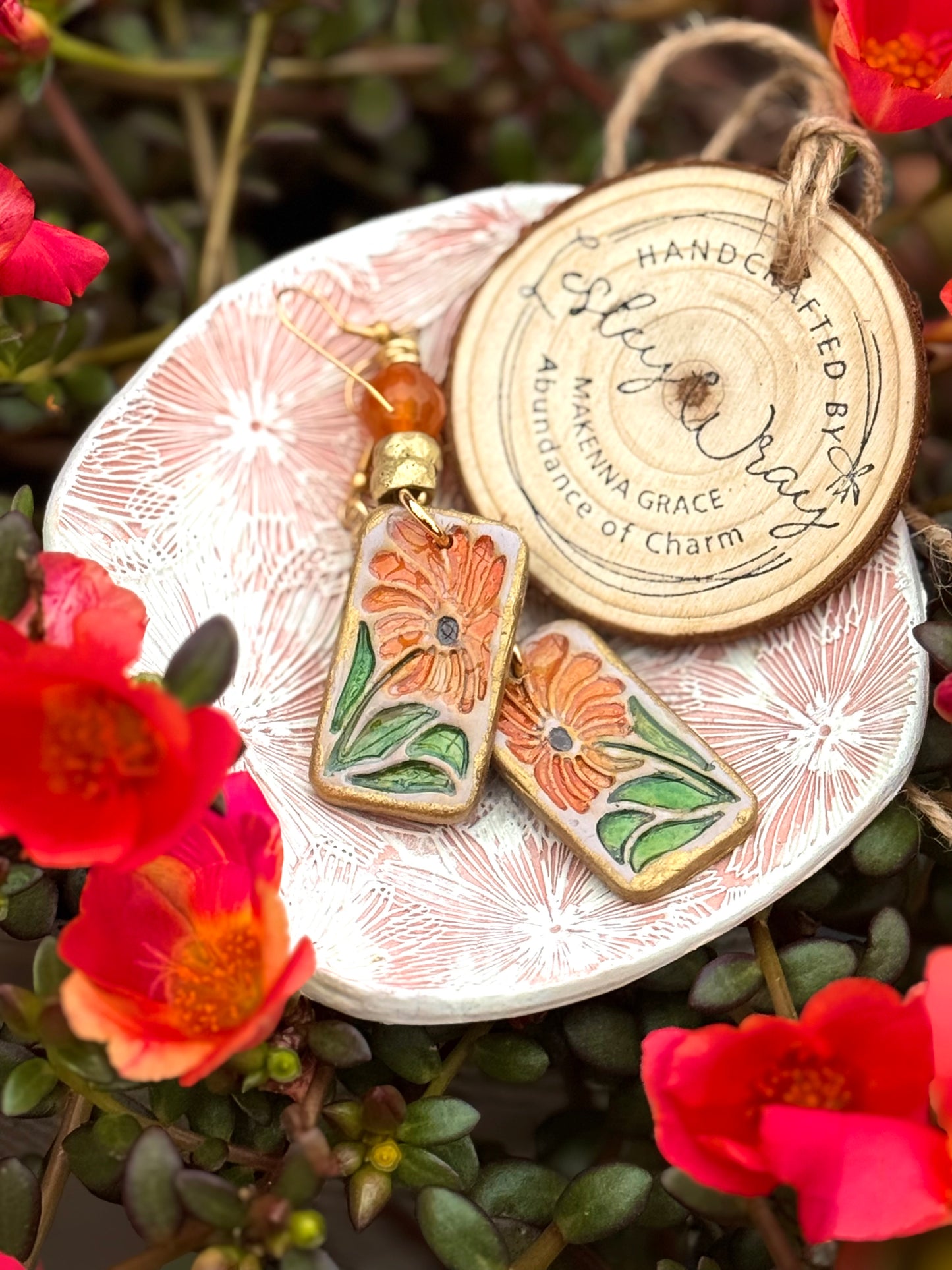 "Folk Art" Clay Earrings