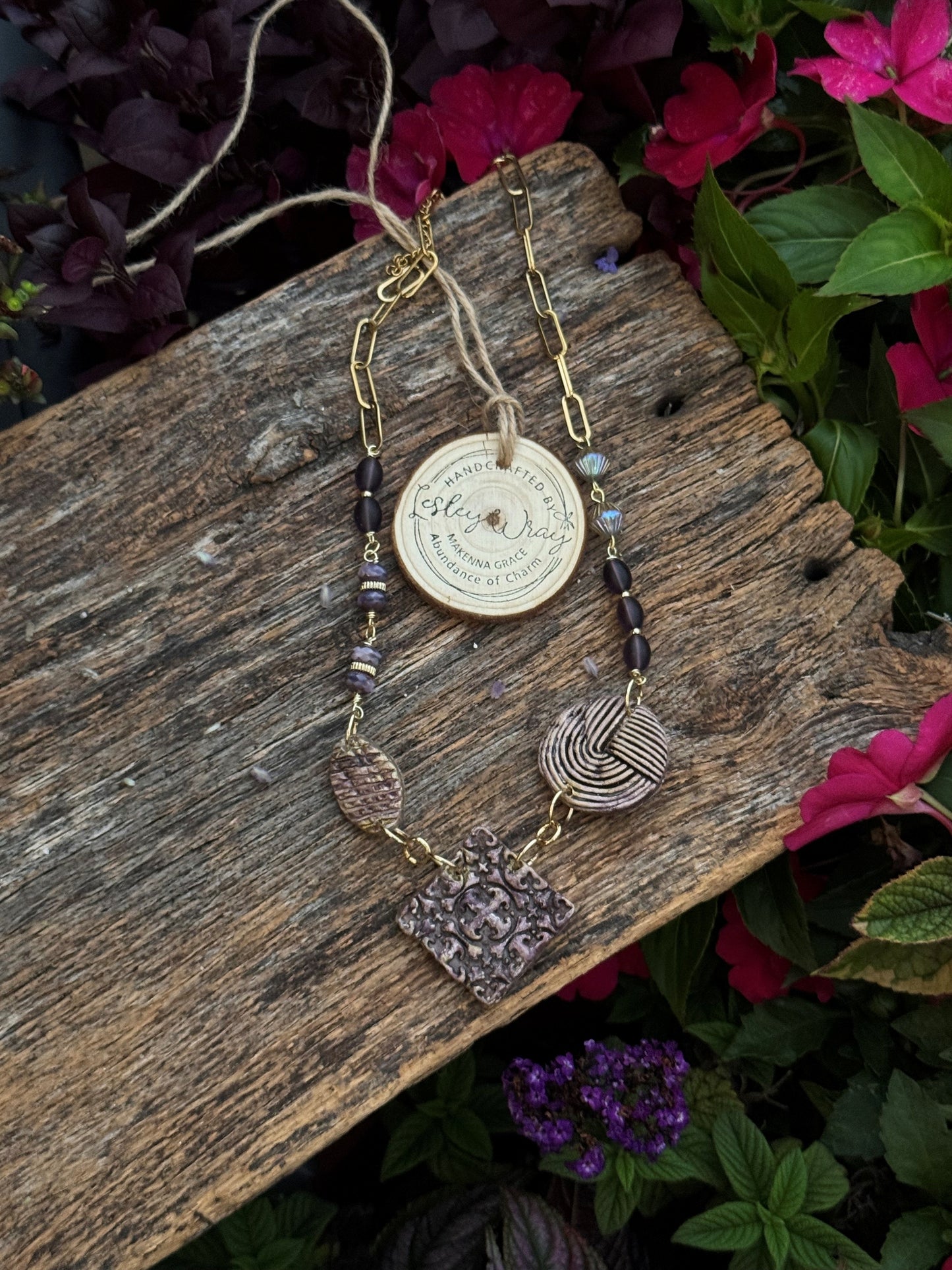 Handmade Clay Floral  Necklace