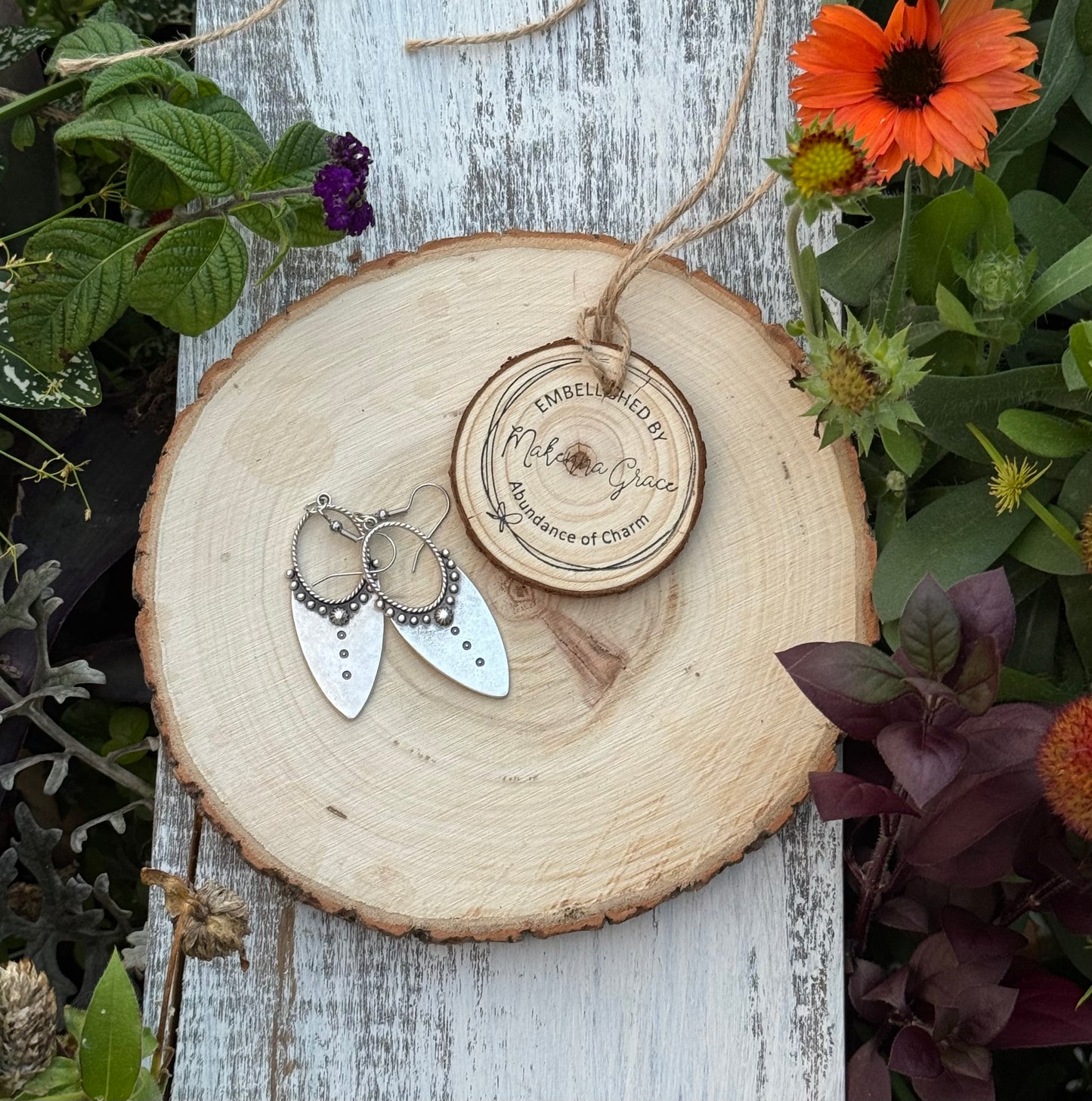 Silver tribal Metal Earrings