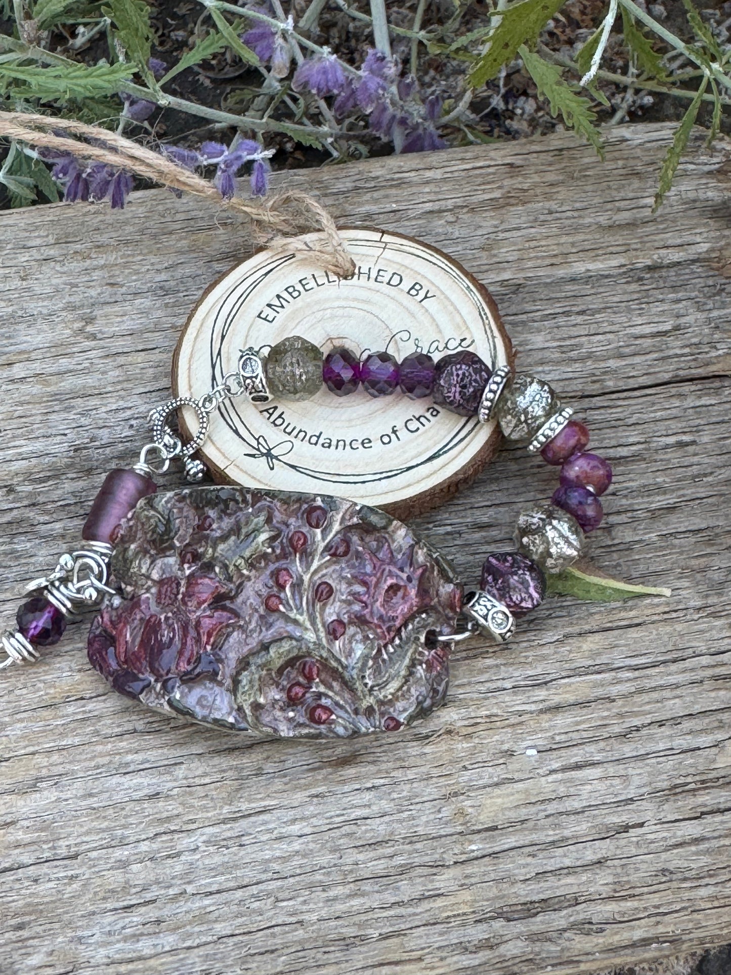 Hand Painted clay Cuff Bracelet