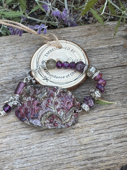 Hand Painted clay Cuff Bracelet