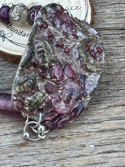 Hand Painted clay Cuff Bracelet