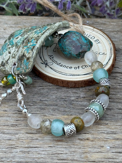 Hand Painted clay Cuff Bracelet