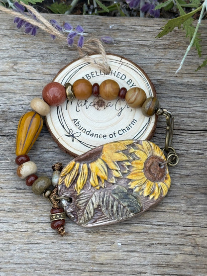 Hand Painted clay Cuff Bracelet